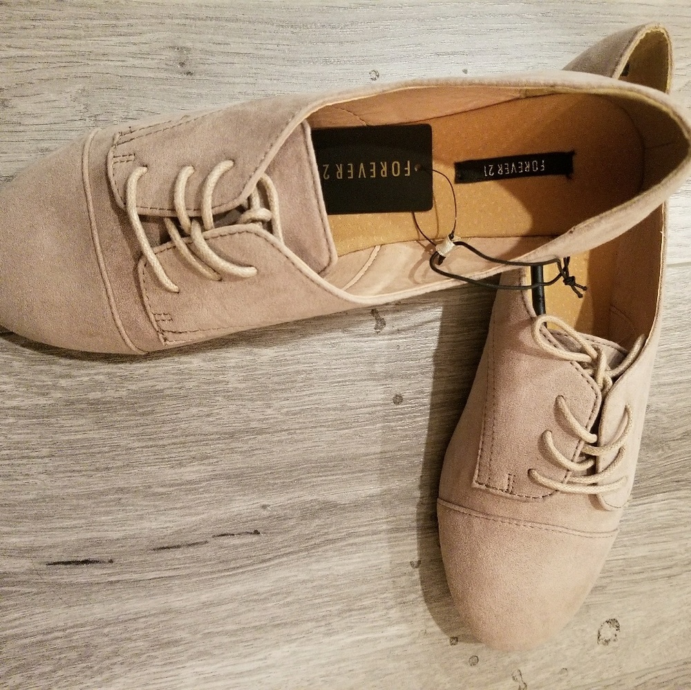 F21 Taupe Faux suede shoes